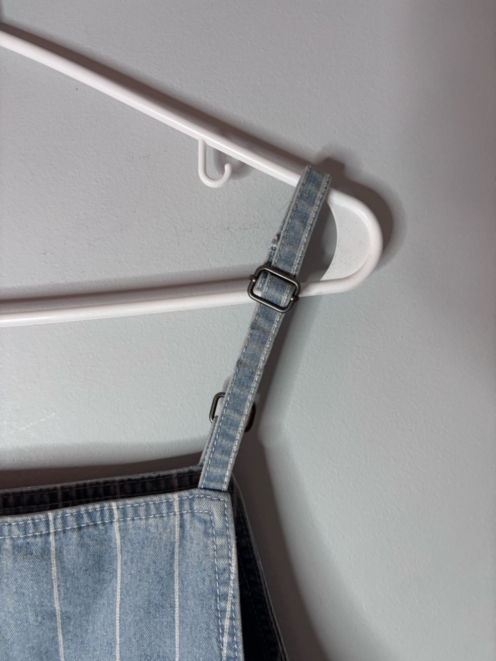 RVCA Light Blue Pinstripe Denim Overalls - Picture 5 of 8